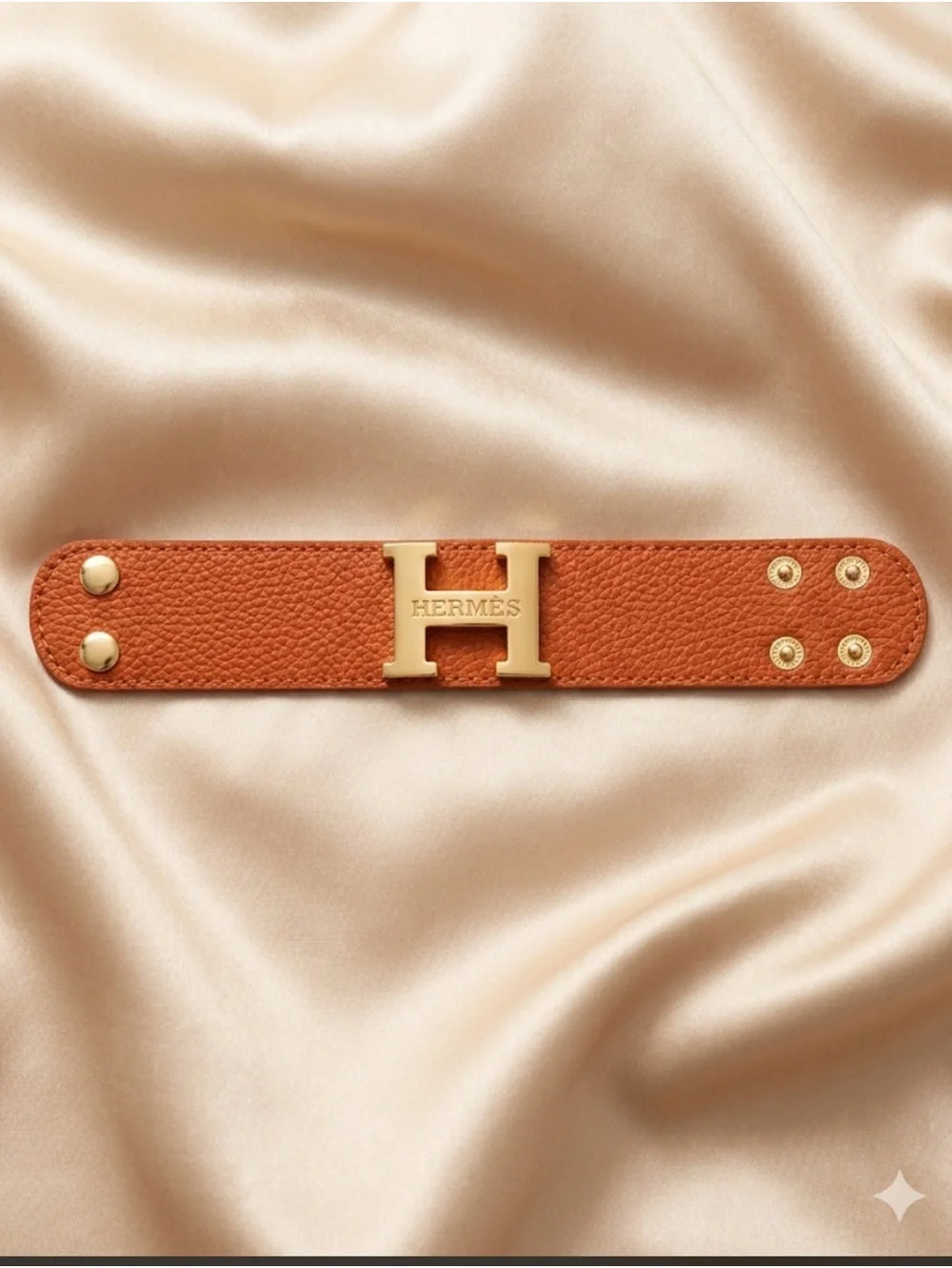 Collier de Chien H Bracelet in Gold Hardware and Brown Leather